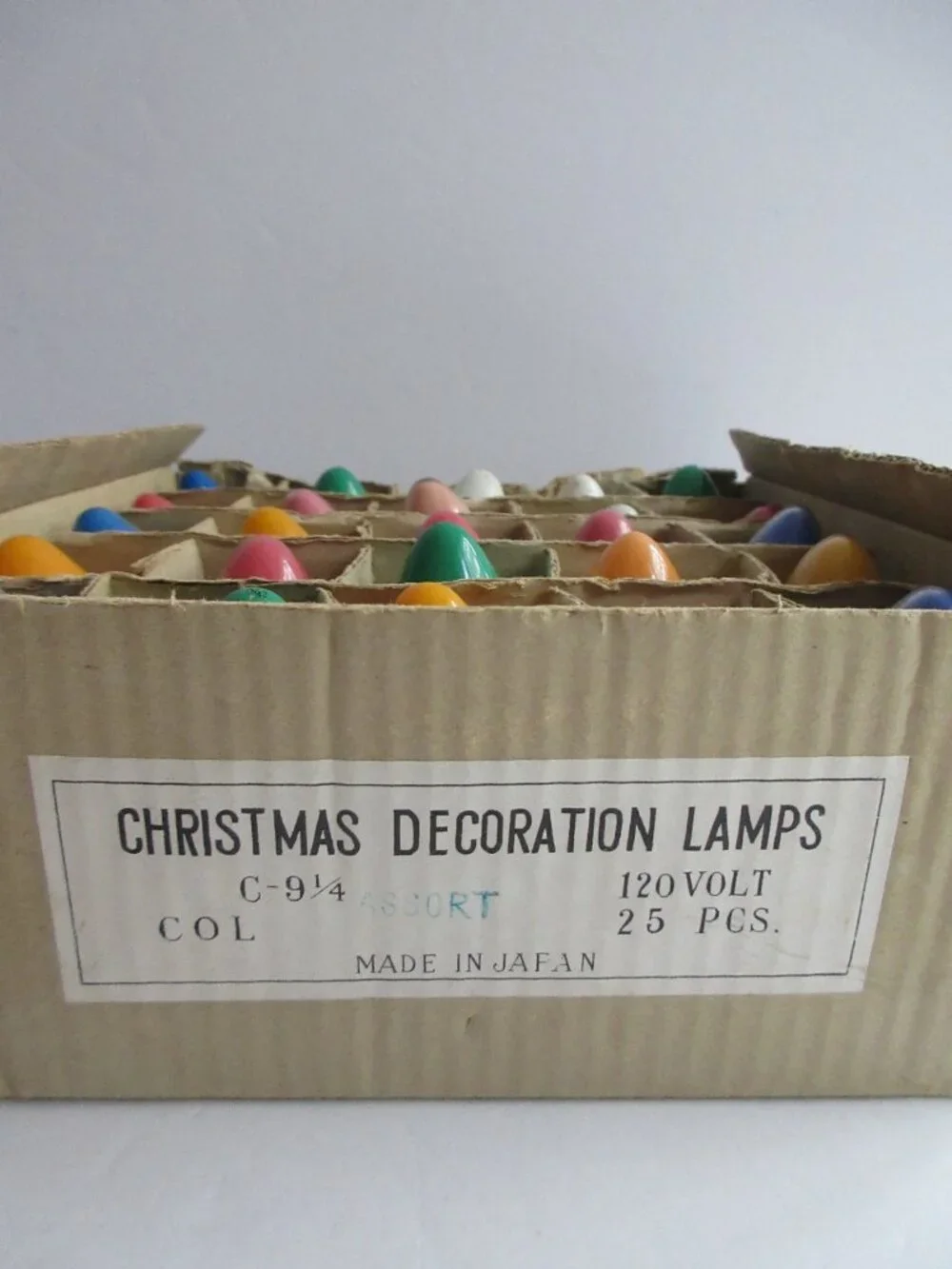 Christmas Bulbs Lamps C-9 1/2 Box Japan GE 31 Total -21 Working Multicolor Vtg